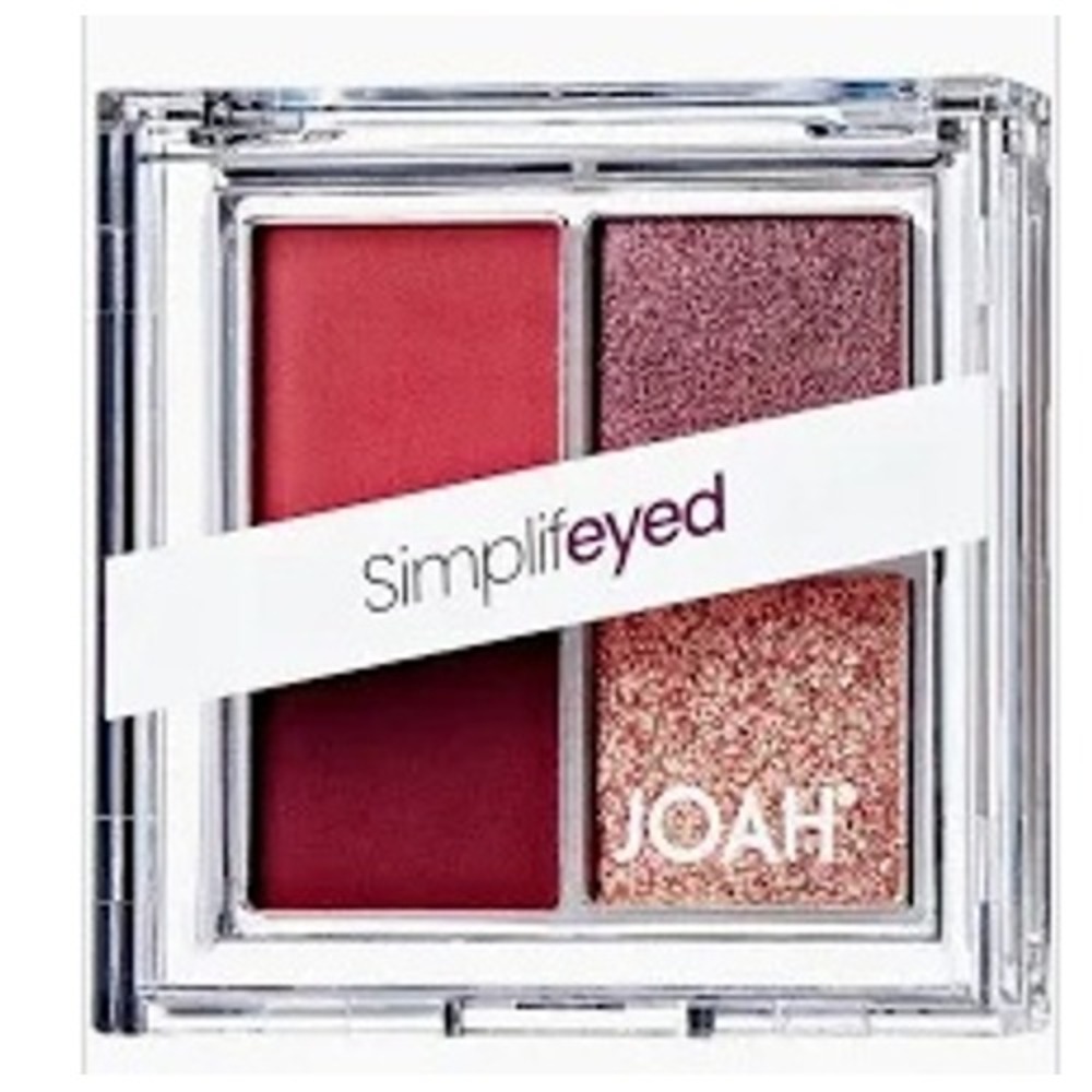 JOAH Beauty Simplifeyed Eyeshadow Duo Matte and Shimmer Palette Red Pink Shimmer